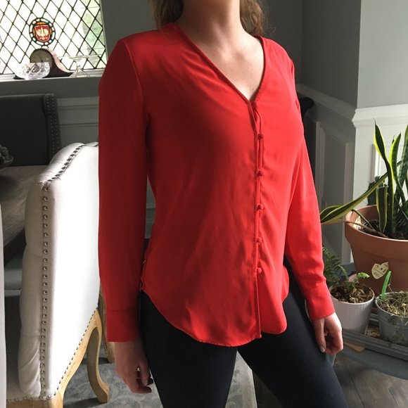 Rachel Zoe Tops - Bright Red Professional Button Down Blouse